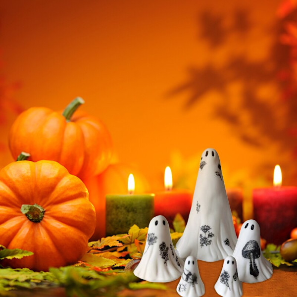 Halloween Party Dekoration Skulptur Hem Skrivbord Dekoration white 7pcs