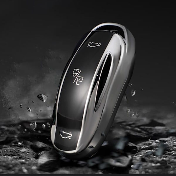 TPU Car Key Case Cover til Tesla Model 3 Model X Model S Model Y Taske Smart Keys Protector silver for model 3