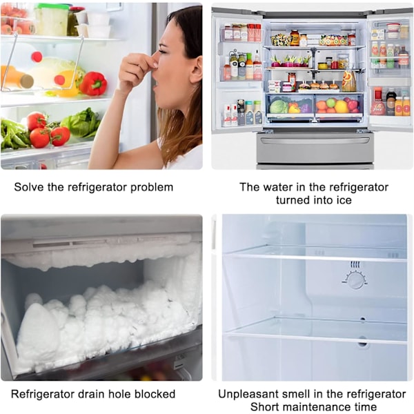 8 kpl Jääkaapin Viemärireikiä, Jääkaapin Puhdistussarja, Ref