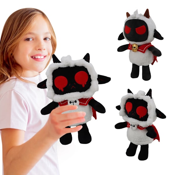 Kawaii Black Lamb Plyschleksak Hot Game Cult of the Lamb cry white+black
