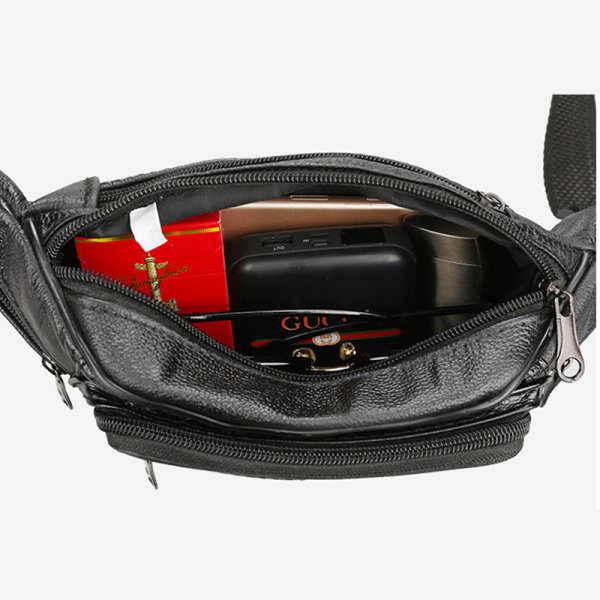 Män Läder Midjepaket Reseförvaring brown 22*12*6cm