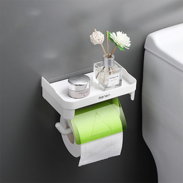 Vægmonteret toiletpapirholder Stativ til badeværelsestilbehør gray 18*11*12cm