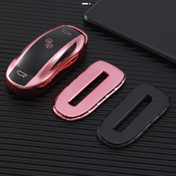 TPU-auton case cover Tesla Model 3 Model X Model S Model Y -laukkulle Smart Keys Protector pink for model s