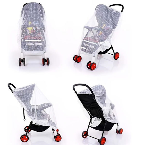 Full Cover Myggenet Til Barnevogn Åndbar Mesh Snøre Myggenet Til Baby Vugge Embroidered Net