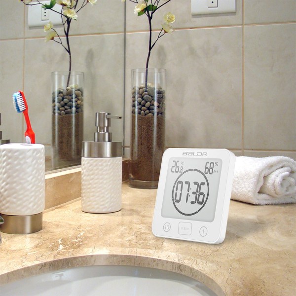 Lcd-skærm Waterdichte Digital Badkamer Wandklok green 102x35x106mm