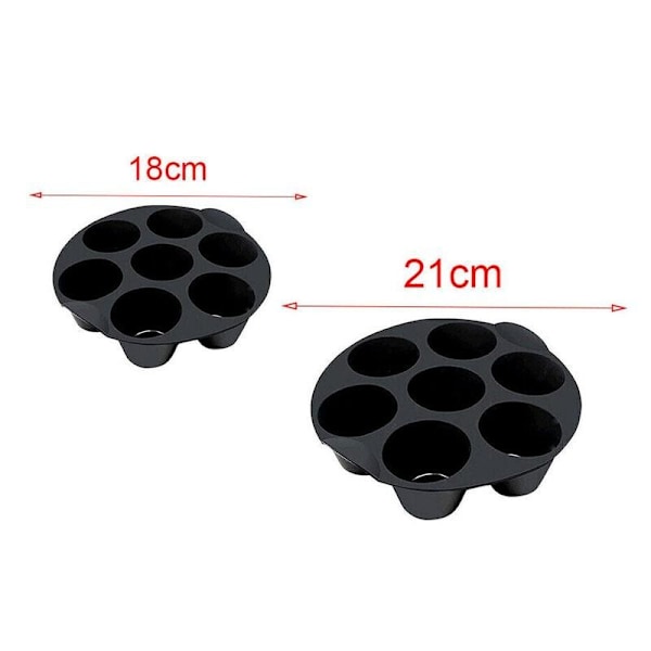 7 Selv silikone Air Fryer Cupcake-bagning af sorte muffinforme black small