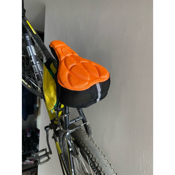 Tillbehör i silikonskum till mountainbikesadel orange