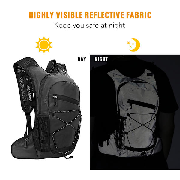 Reflekterande cykelryggsäck med hög synlighet black 21*9*40cm