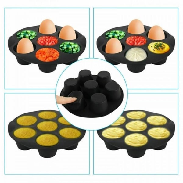 7 Även silikon Air Fryer Cupcake Bakning Svarta molds black big