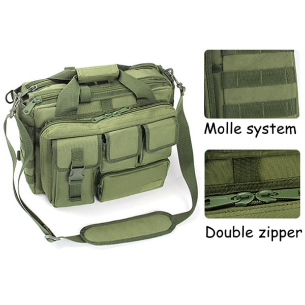 Militär taktisk handväska för bärbar dator black 35*30*15cm