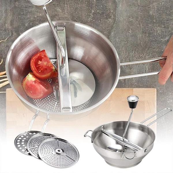 Kartoffel Ricer Professional Masher Manuel Juicer Presser Køkkenværktøj i rustfrit stål silver