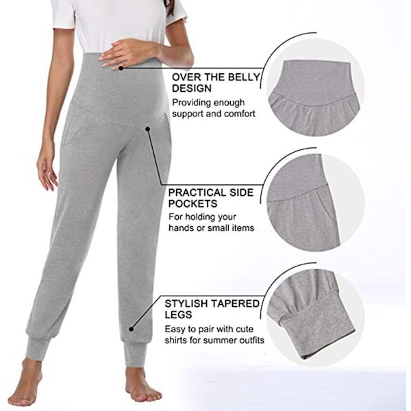 Gravidbyxor Gravid Lösa Casual Byxor Gravidbyxor gray M
