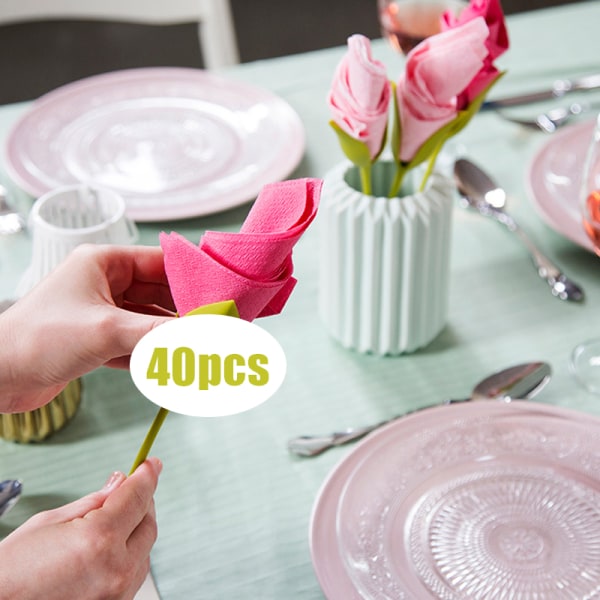 Pöytäkoristelu Tee itse kukkaoksainen lautasliinapidike green 1pc