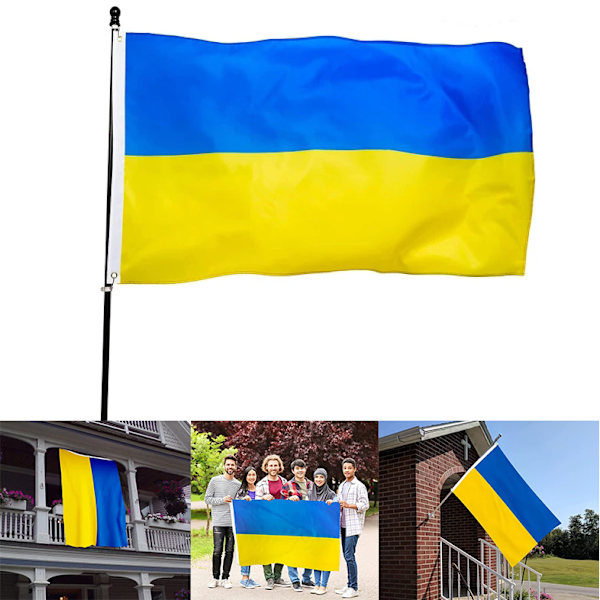 （90*150cm）3x5 Ft Ukrainas flagga Ukrainska nationella flaggor 1PC