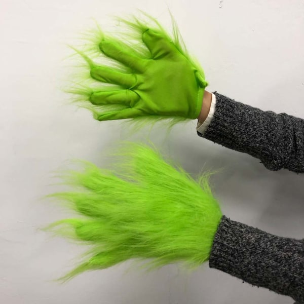 Christmas Grinch Grinch Mask Handskar Julfest rekvisita gloves