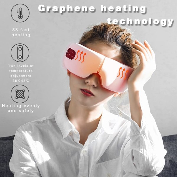 Elektrisk øjenmassager med varme - Intelligent øjenbeskytter white 32*3cm