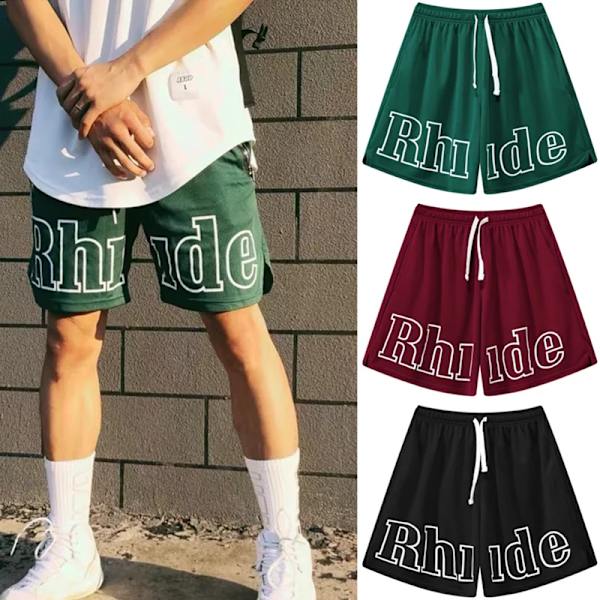 Basketshorts för män Träningsbyxor Gymshorts Red M