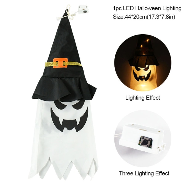 Halloween LED-vilkkuvalo Riippuva Ghost Party -pukeutuminen colorful light 44*20cm