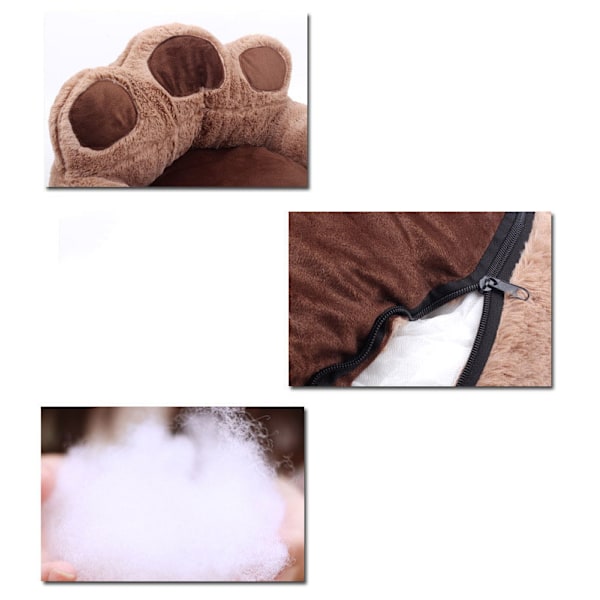 Velvet-sohva lämmin sänky talvikarhun tassun muotoinen pyöreä lemmikkipesä white medium