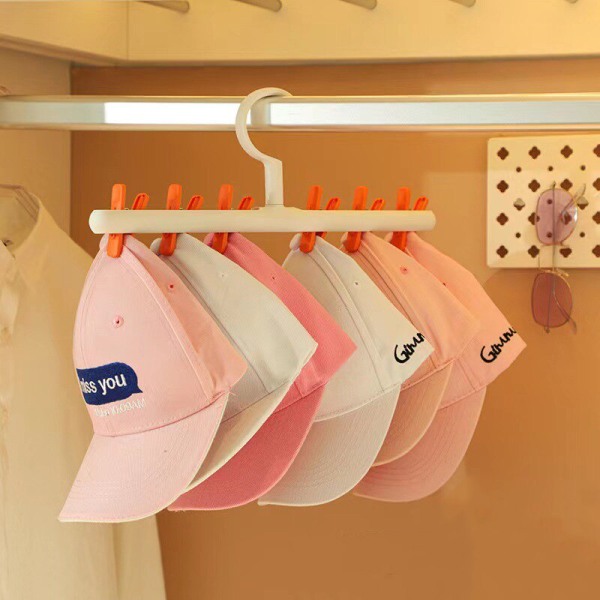 Hatte Strømper Stativ Hængende Pet tørklæde Opbevaring Rack Bøjle white+orange 38.5*13cm