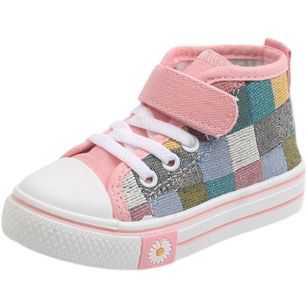 Barn Sneakers Barn Casual Skor Pojkar Flickor Canvas Skor High Top pink 30