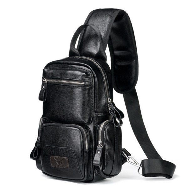 Vandtæt multifunktions-crossbody-taske i PU-læder black 21*11.5*31cm