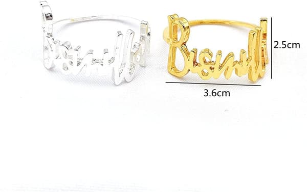 Servettringar- 6 st Bismillah Letter Metall Set