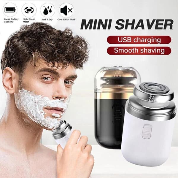 2 i 1 Mini Electric Rakapparat Män Razor Nose VIT White
