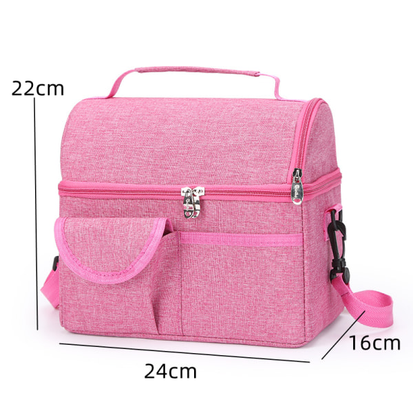 Lunchpicnic isolerad väska med stor kapacitet rose red 24.5*16*22cm