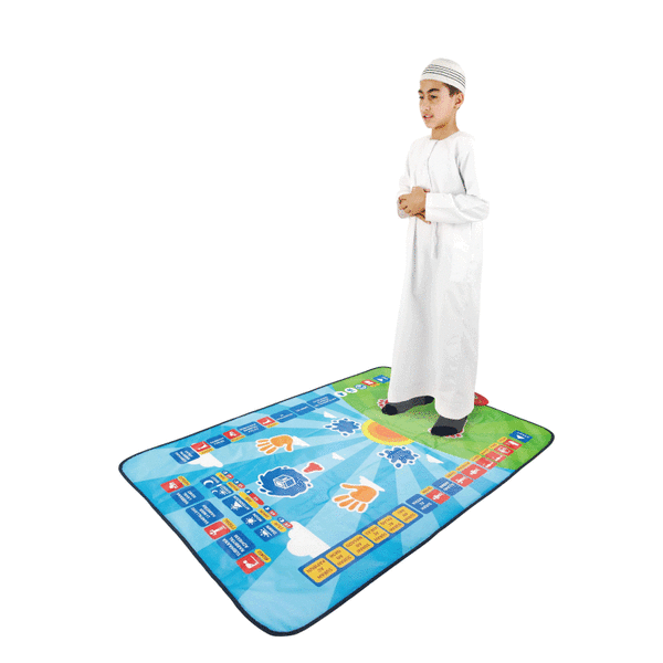 Islamisk elektronisk bönematta Muslim Musallah Namaz Mat - 6 farver Blue