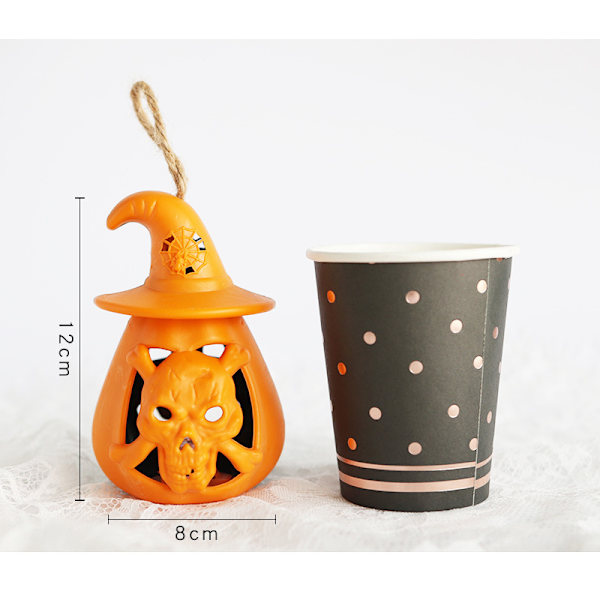 Halloween Pumpa Lantern Led Hanging Ghost Lantern Lamp black 2pcs
