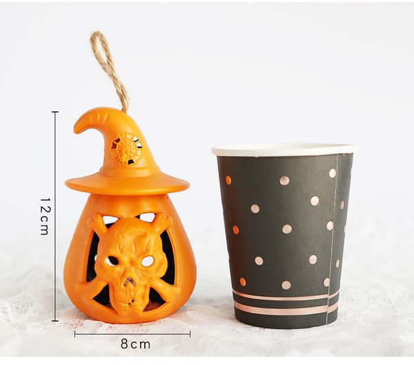 Halloween Pumpkin Lantern Led riippuva Ghost Lantern lamppu black 2pcs