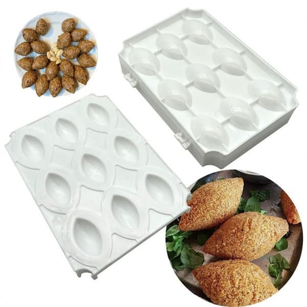 Manuaalinen Kibbeh Express Meatball Maker Meatloaf Press mold white 4grids