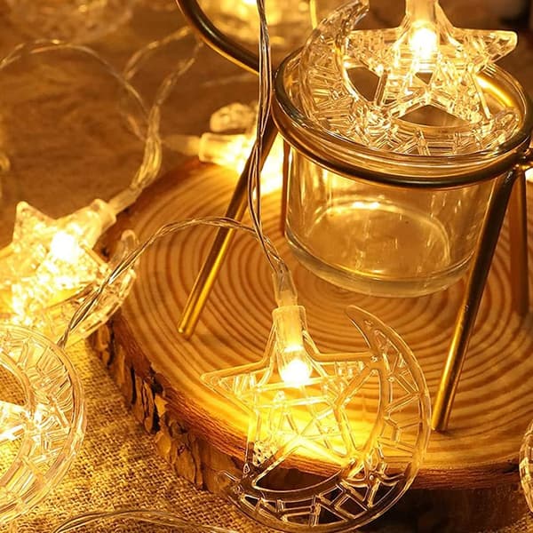 Ramadan dekorationsljus, 10Ft 20 LEDs Ramadanljus