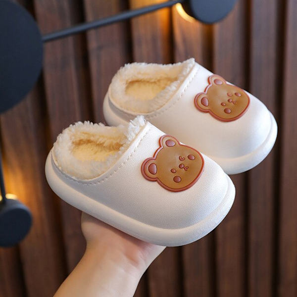 Baby bomullstofflor Vinter Barn vattentäta hemtofflor för flickor tecknad white (thick) 30-31 (inner 19cm)