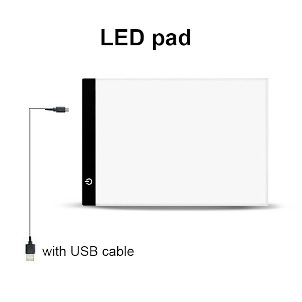 A4 LED Drawing Tablet Digital Graphics Pad USB white 33x23.5x0.35cm