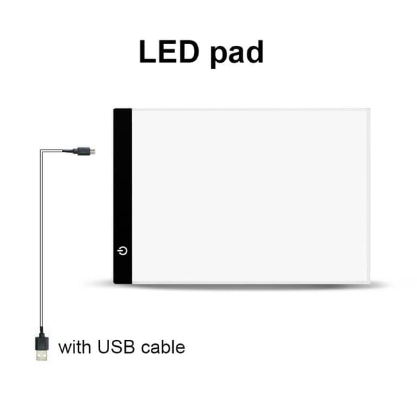 A4 LED-tegnetablet digital grafikblok USB white 33x23.5x0.35cm
