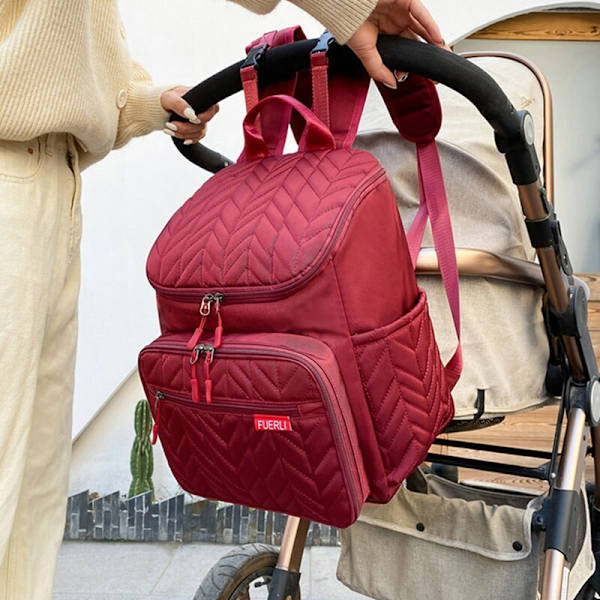 Babyble-taske med stor kapacitet Bærbar maternity-mor-rygsæk green 29*16*36cm