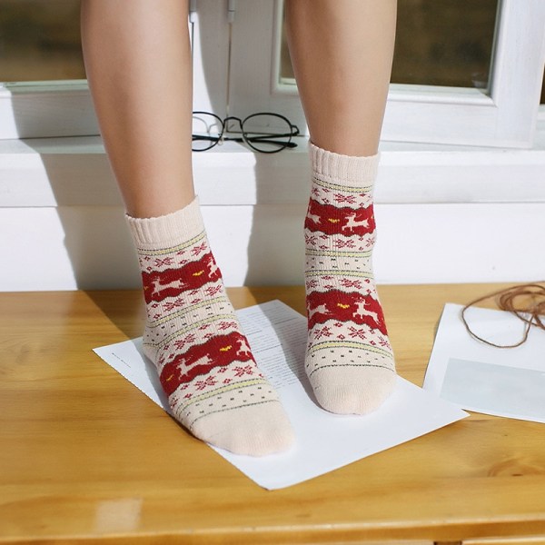5 Par Jul Kvinder Vinter Varme Bløde Fluffy Sokker One each color 5Pair