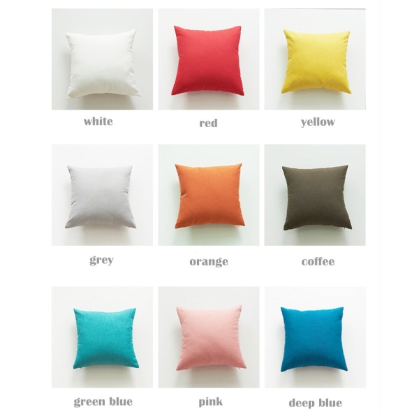 Kiinteä vedenpitävä tyynyliina Yksinkertainen puhdasvärinen cover polyesterityynynpäällinen vedenpitävä koristeellinen case sohvalle Red 45X45CM