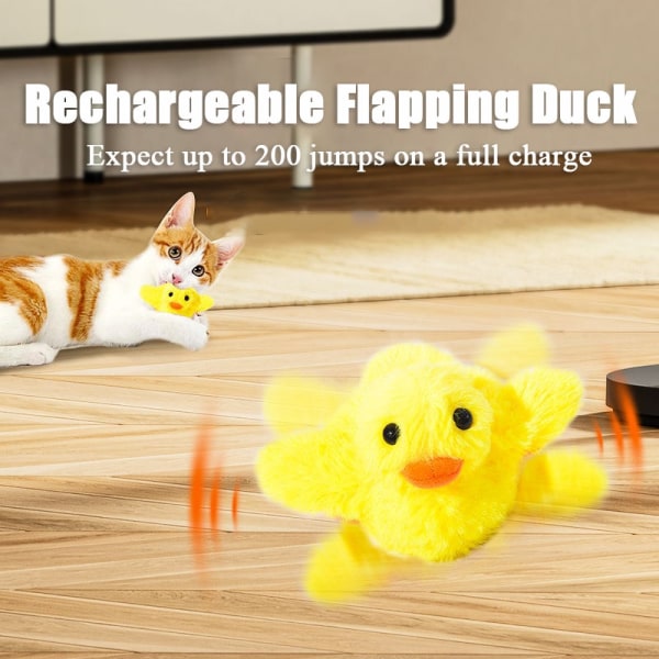 Flapping Duck Interactive Electric Bird Washable Cat Plyschleksak yellow 160*130*115mm