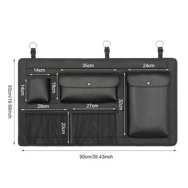Multifunktions bilbagopbevaring Universal diverse taske black 90*50cm