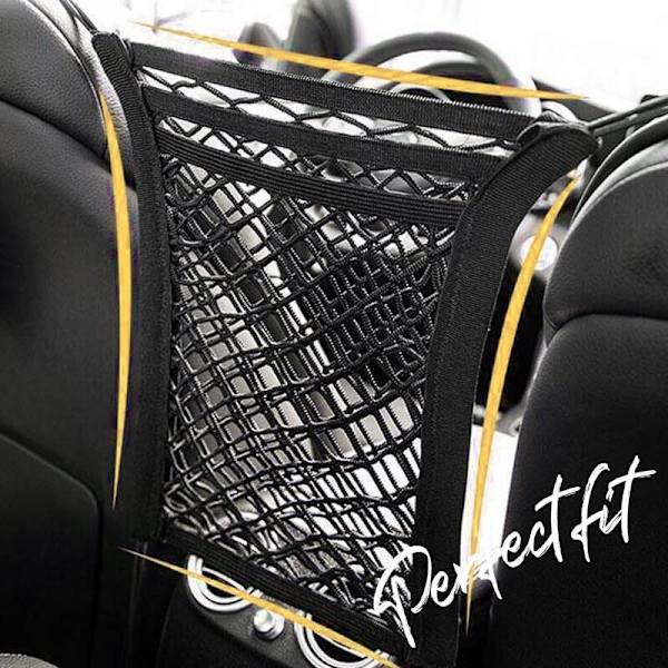 Trunk Black Auto Interiør Sæde Ryg Skrog Elastisk Mesh Net Bag black 25*30cm