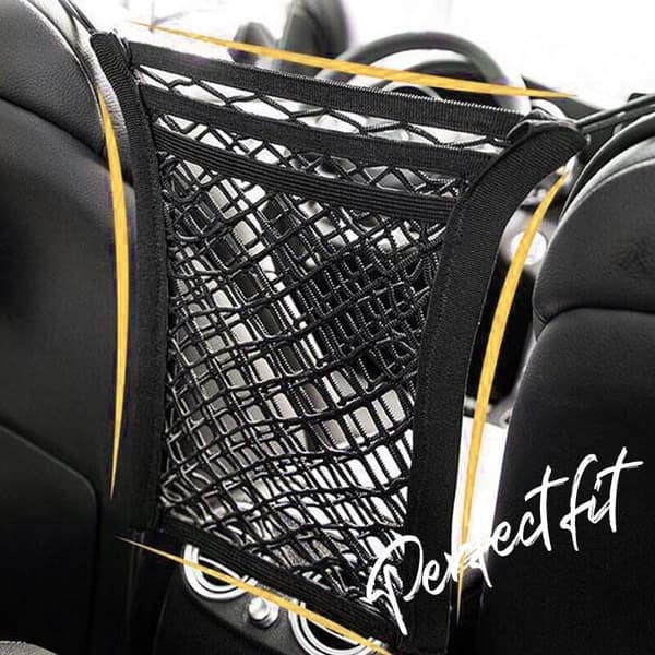 Trunk Black Auto Interiör Säte Rygg Skrov Elastisk Mesh Nätväska black 25*30cm