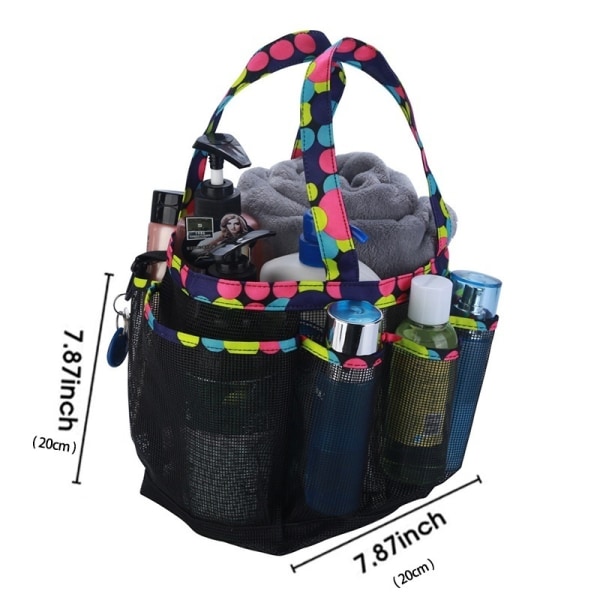 Portable Mesh Shower Caddy Quick Dry Badtoalettväska black 20*20cm