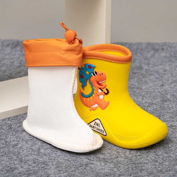 EVA Irrotettavat Pehmoiset Sadesaappaat Pojat Tytöt Toddler Vedenpitävät Lasten kengät green plush insole 16cm