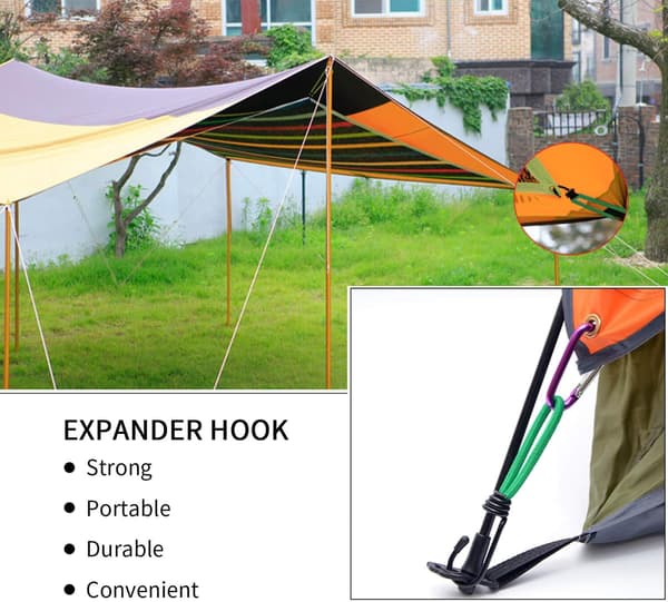12 kpl bungee-koukku, pressu bungee-koukku elastiset bungee-narut Leiri
