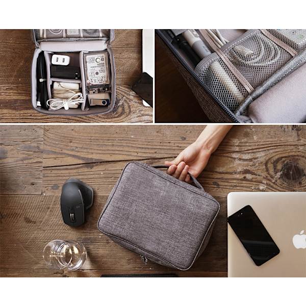 Bærbare kabel digitale opbevaringstasker Organizer USB-gadgets wine red 24*10*18cm