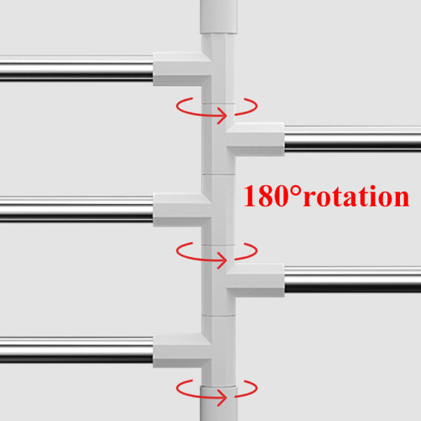 Förvaringsställ utan stans utan rotation av handdukar för badrum white+silver 2 layers