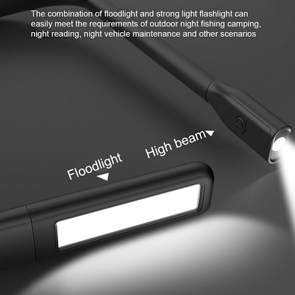 Mini fleksibel hængende hals læselys Bærbart USB genopladeligt boglys as shown